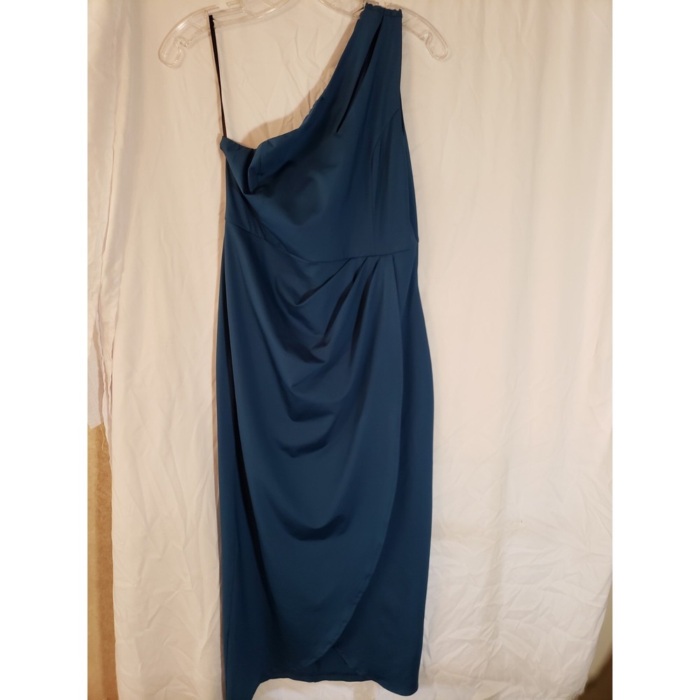 Women's Zalalus Teal One Shoulder Sleeveless Midi Dress Size M (1930)